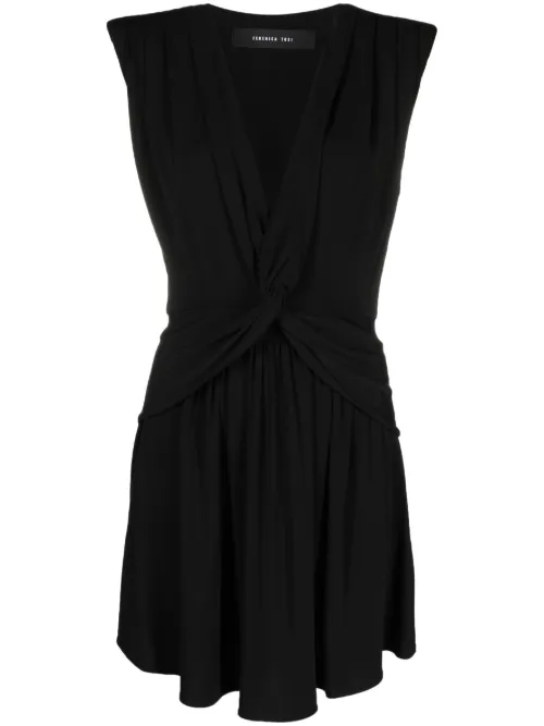 Robe nouée à col v - Federica Tosi - Modalova