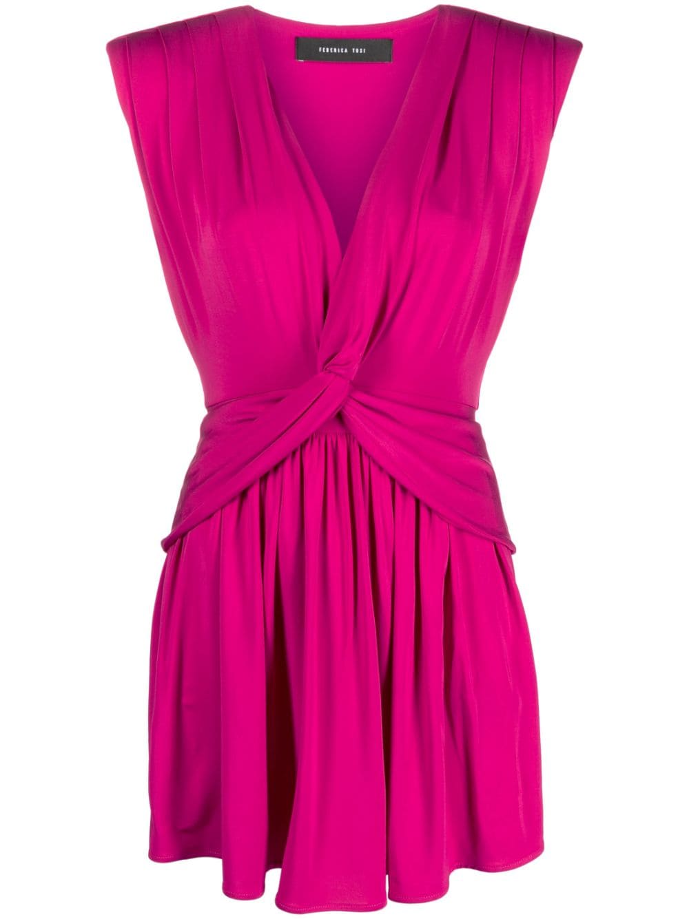 Image 1 of Federica Tosi knot-detail V-neck dress