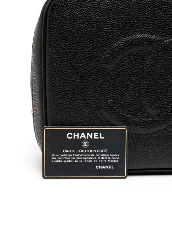 Chanel Pre-owned 1996 Diamond-Quilted Cosmetic Bag - Black