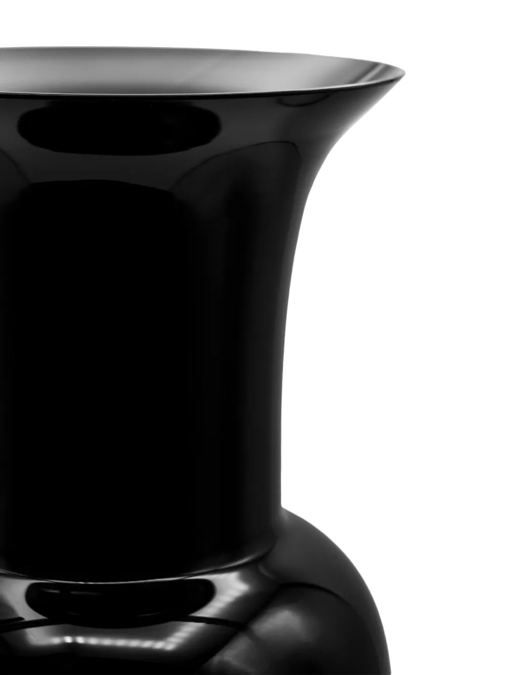  Venini Opalino Glass Vase (36cm) - Black 