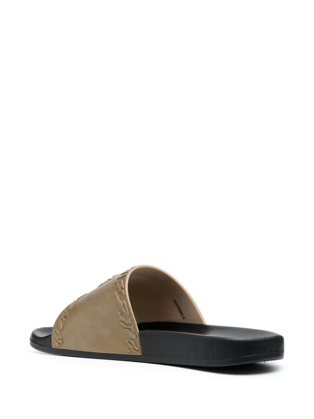 Just Cavalli Debossed-logo Slip-on Slides In Gold