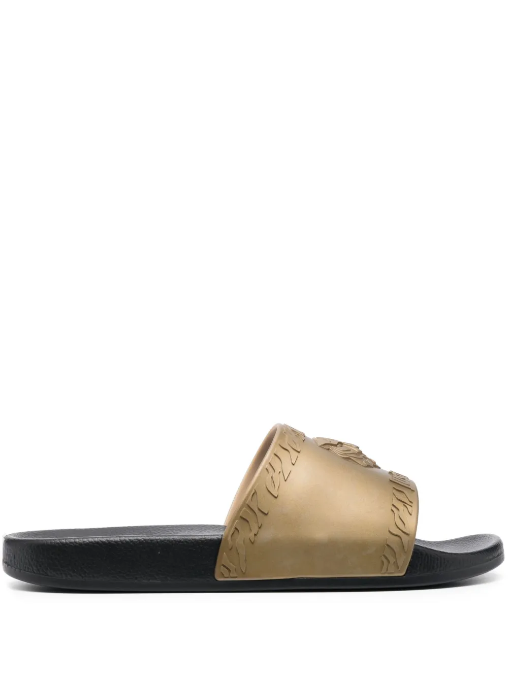 Just Cavalli debossed-logo slip-on slides | Gold | Image 1