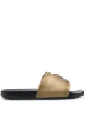 Just Cavalli debossed-logo slip-on slides - Gold