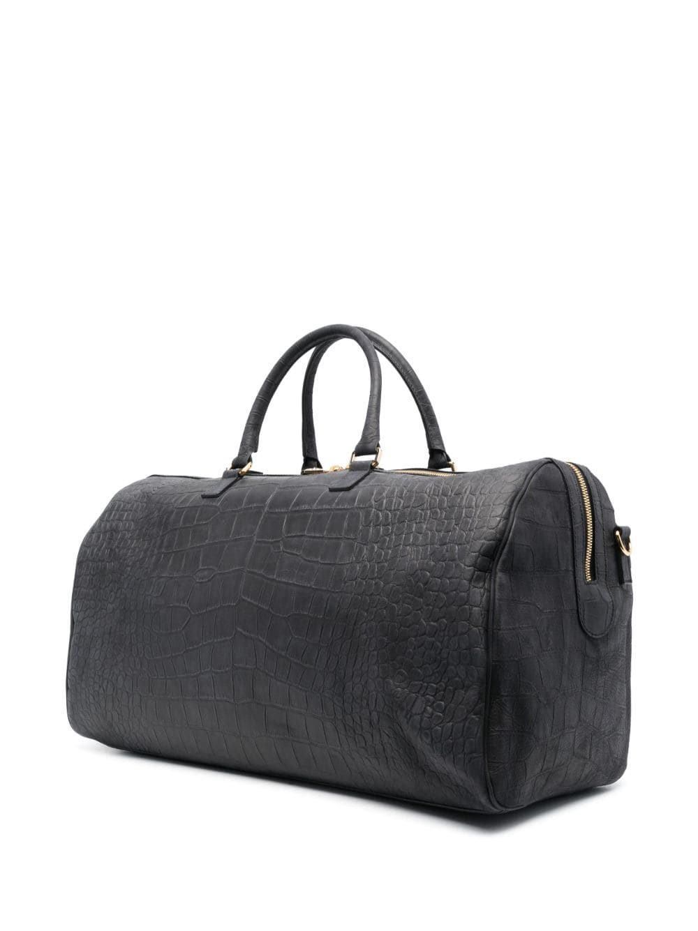 Shop Billionaire Embossed-crocodile Leather Holdall In Black