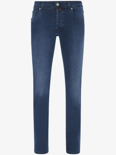 Billionaire embroidered-logo straight-cut jeans