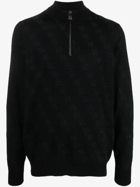 Billionaire monogram-jacquard knitted jumper