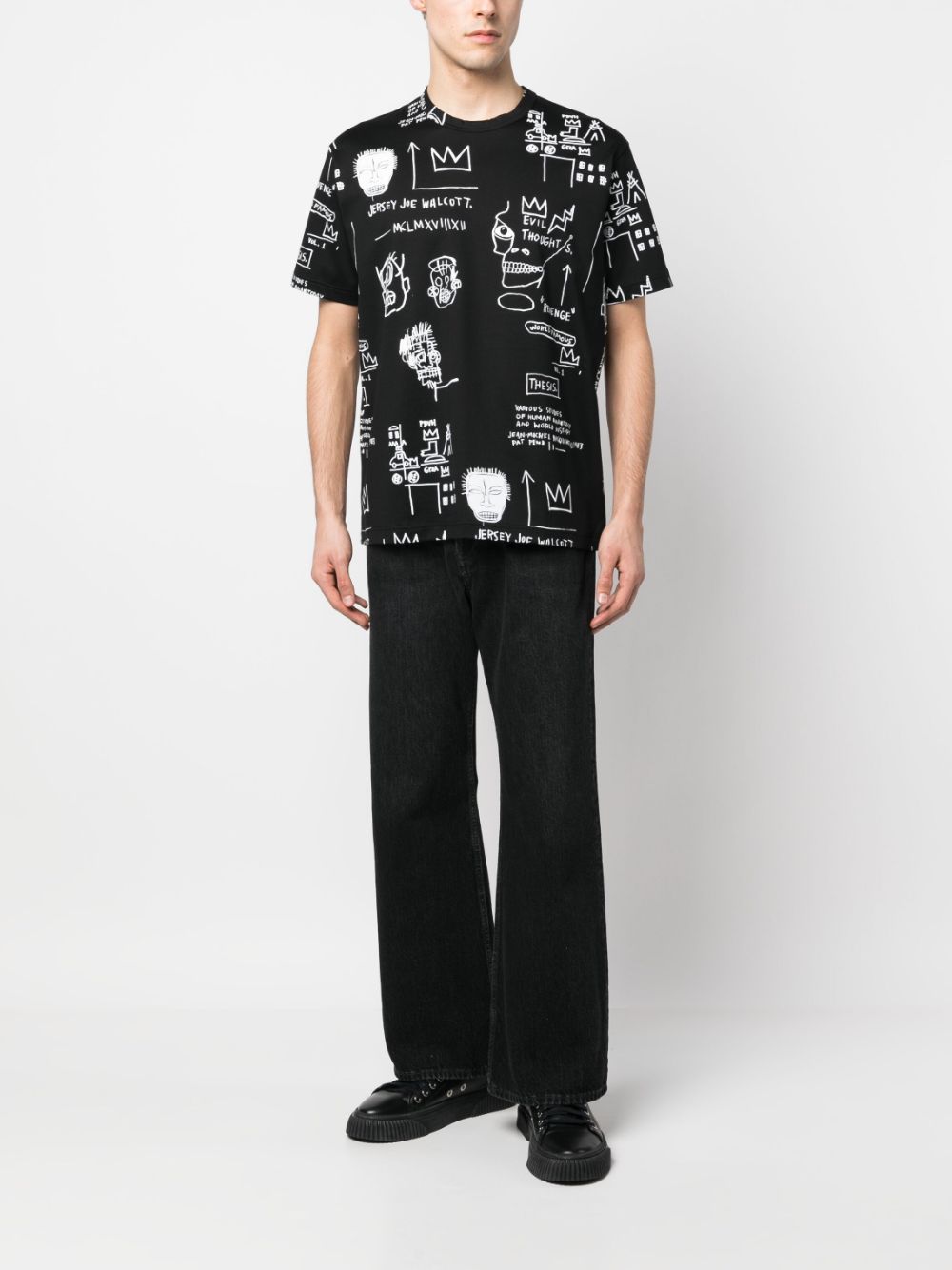 Junya Watanabe T-shirt met print - Zwart