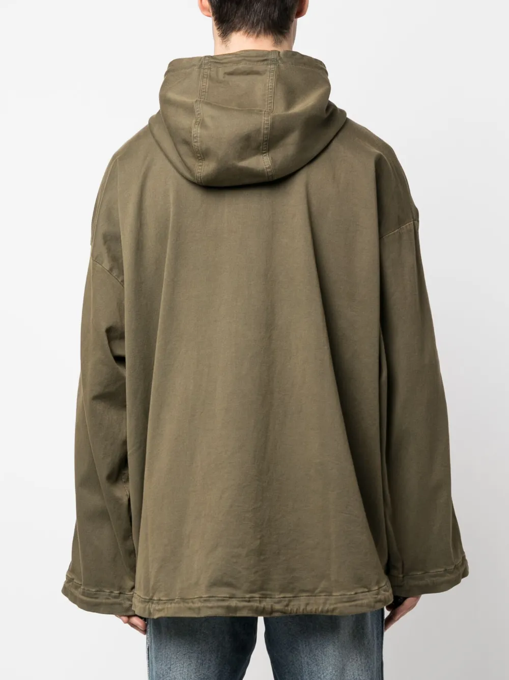 Diesel Logo-embroidered Hooded Jacket In Green