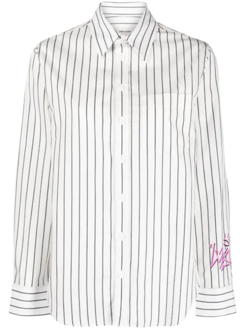 Zadig&Voltaire graffiti pinstriped cotton shirt