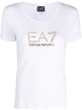 Ea7 Emporio Armani ラインストーン Tシャツ | ホワイト | FARFETCH JP