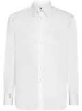Billionaire logo-embroidery cotton shirt - White