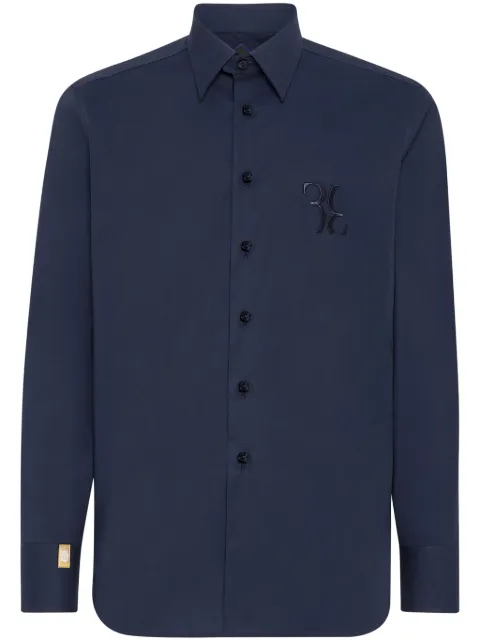 Billionaire logo-embroidery cotton shirt 