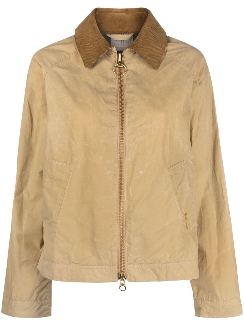 Shop Barbour Campbell Contrast-collar Jacket In Brown