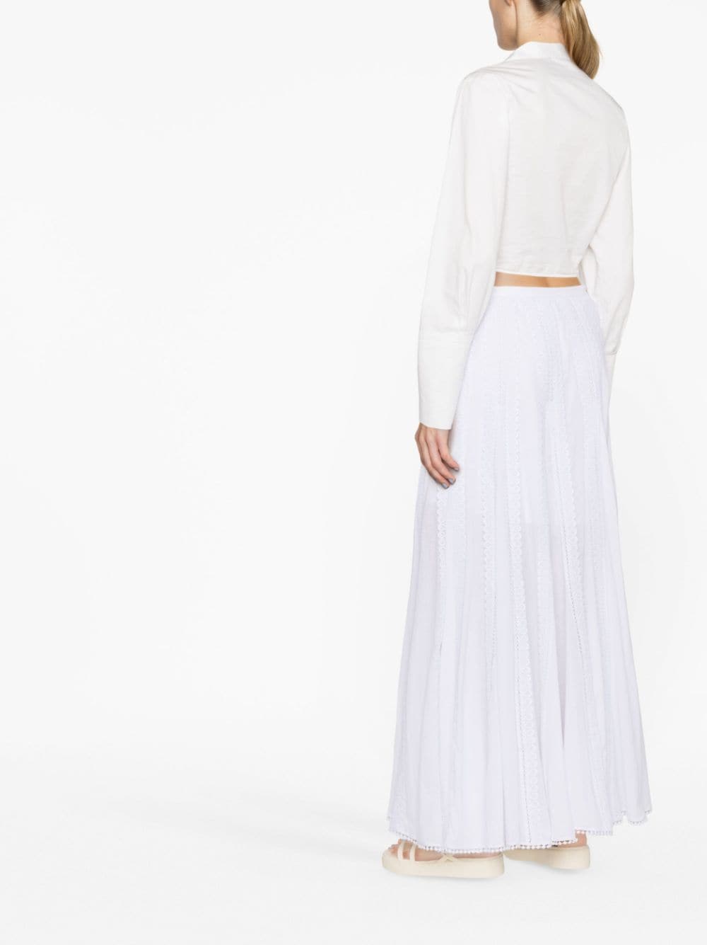 Shop Charo Ruiz Norma Fluted Maxi Skirt In White