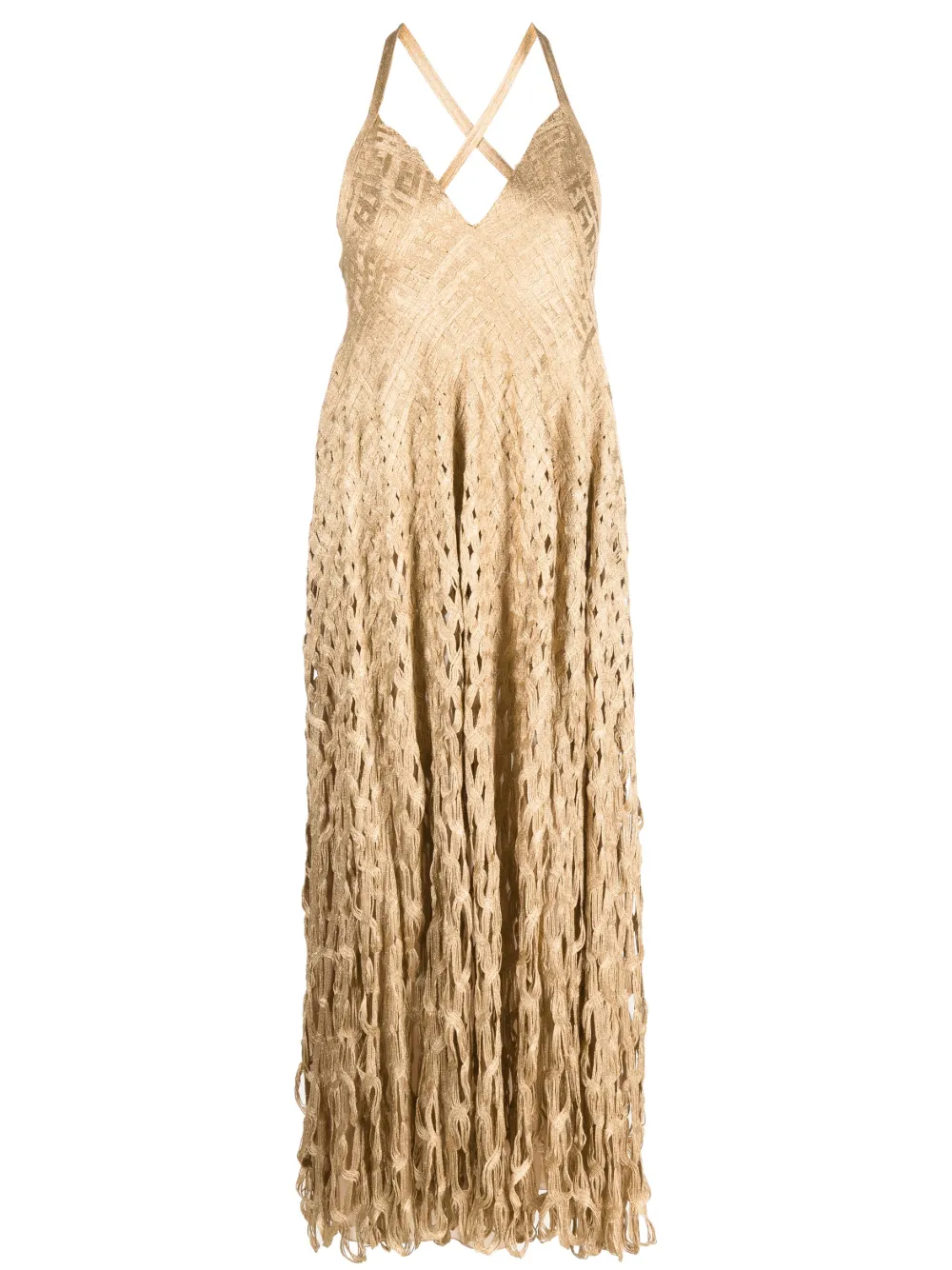 meredith gold foil maxi dress Pé De Chumbo Metallic Woven Sleeveless In Metallic maxi