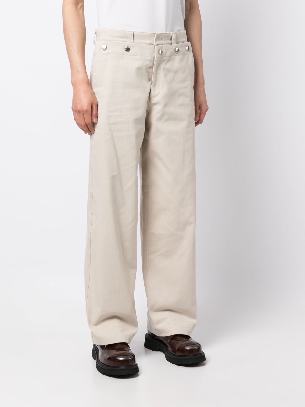 Shop System Straight-leg Cotton Trousers In Brown
