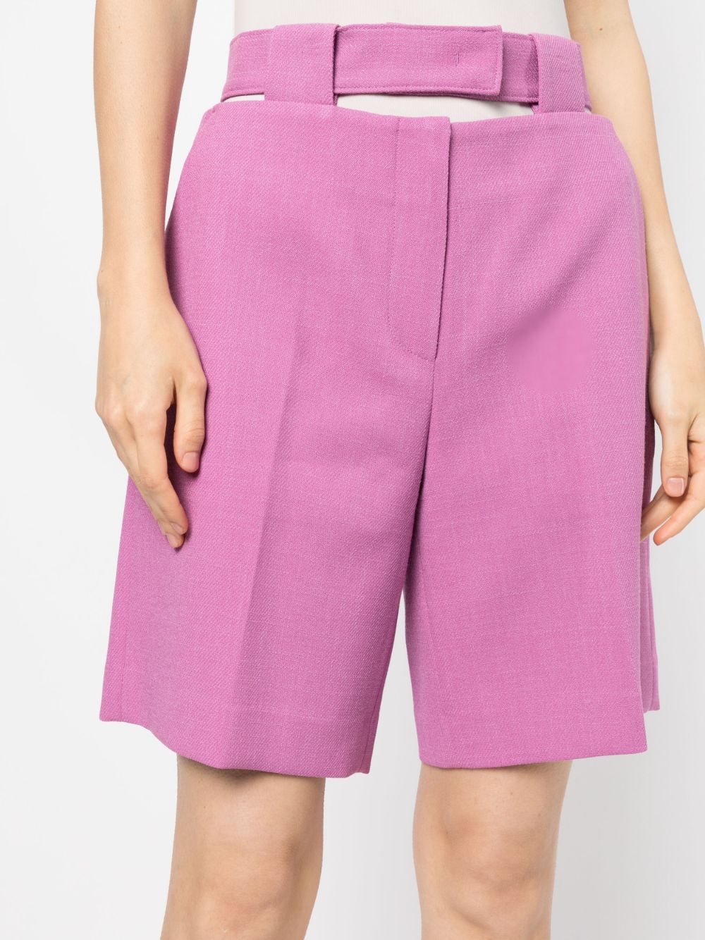 Shop System Cut-out Tailored Shorts In Purple
