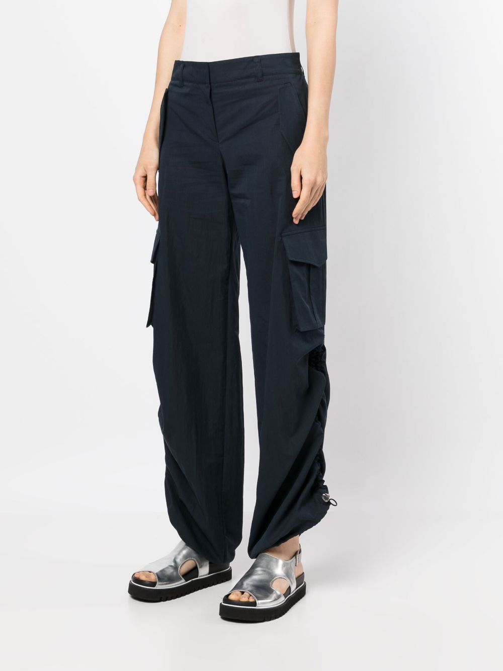 Shop System Drawstring Wide-leg Trousers In Blue