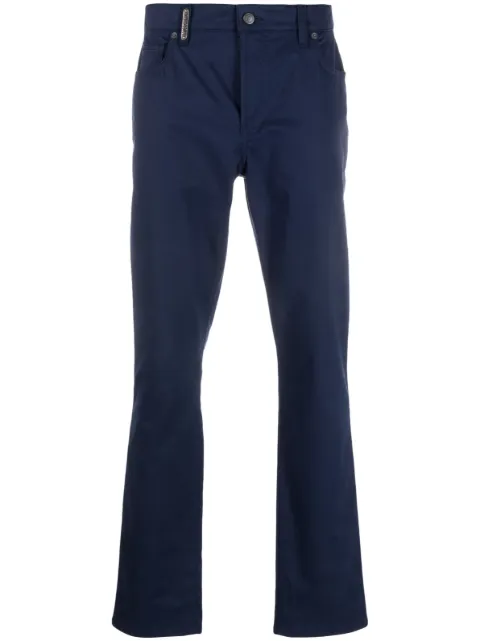 Moschino logo-plaque straight-leg trousers