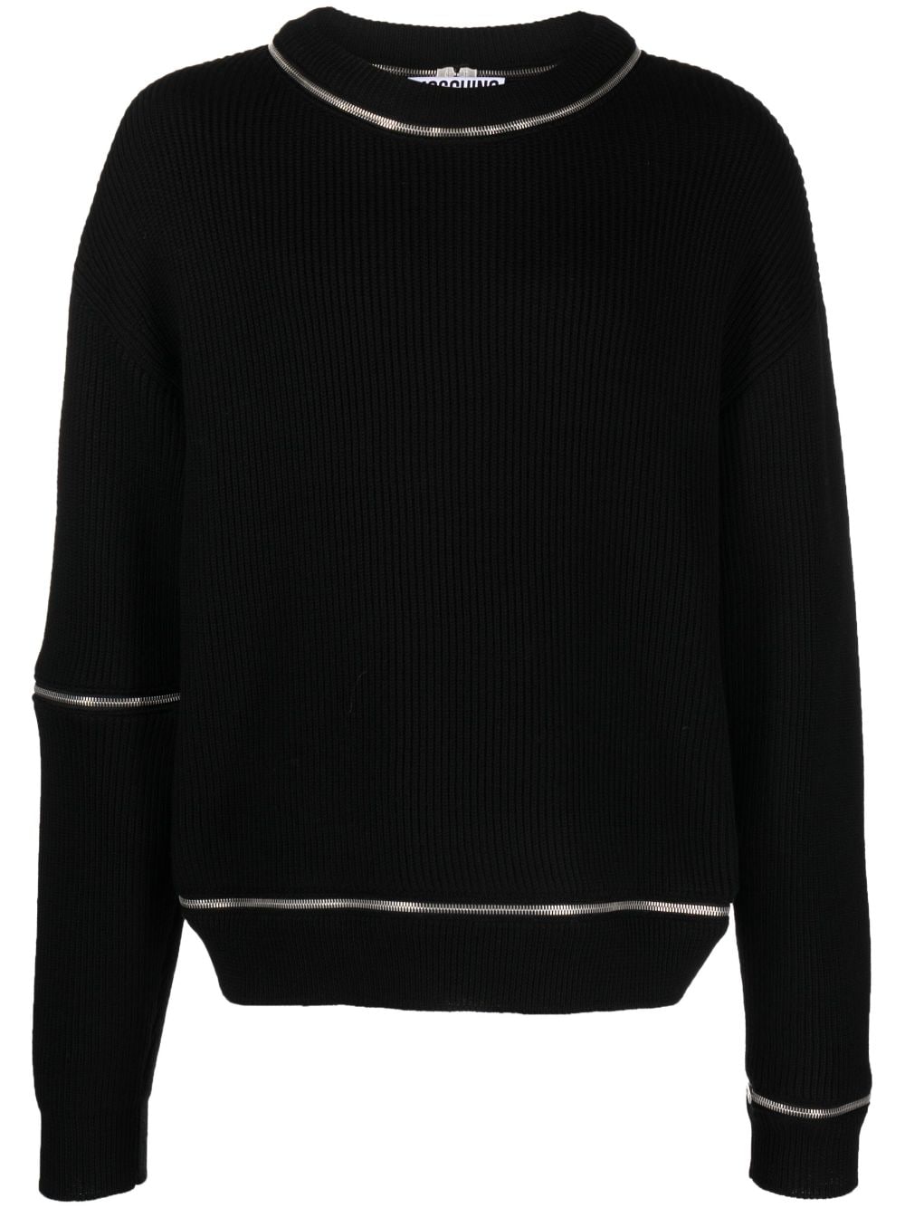 Moschino zip-details wool jumper - Black