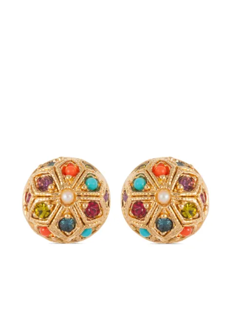 Susan Caplan Vintage Orecchini a clip D'Orlan con cristalli Pre-owned anni '90