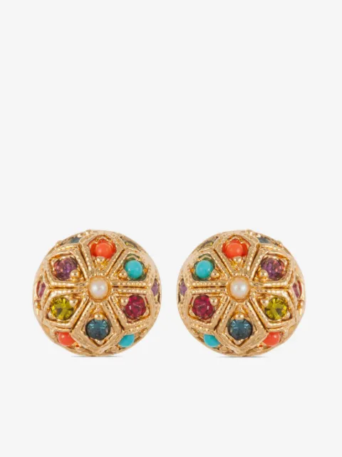Susan Caplan Vintage boucles d'oreilles D'Orlan serties de cristal (années 1990)