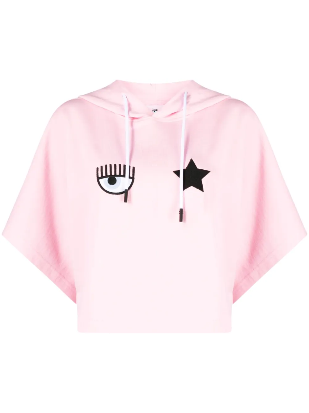 Chiara Ferragni Eye-like motif cropped hoodie - Pink