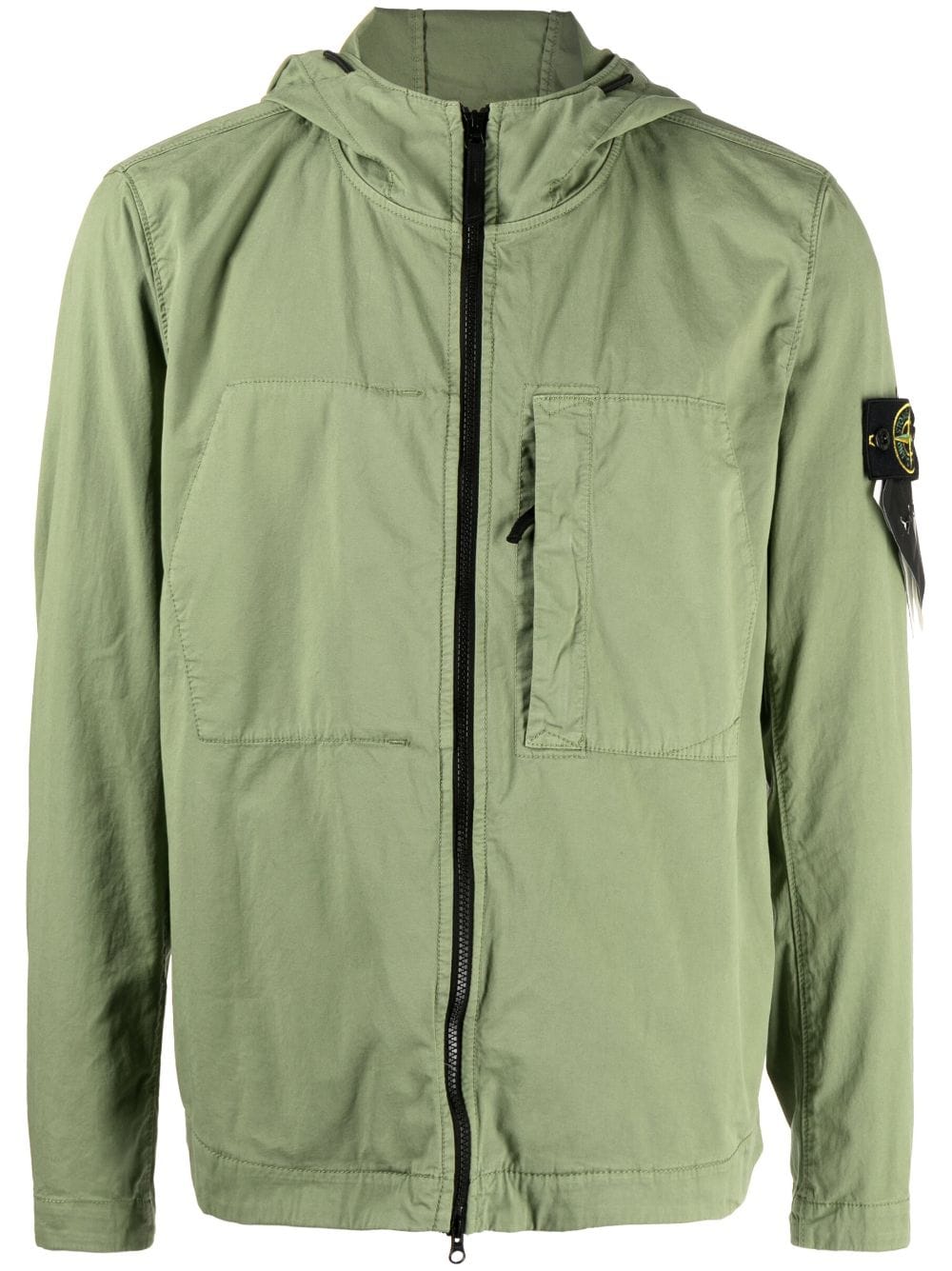 Stone Island Compass-patch Lightweight Jacket In Green