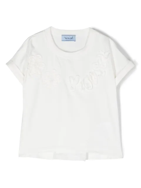 Mi Mi Sol floral-appliqué T-shirt