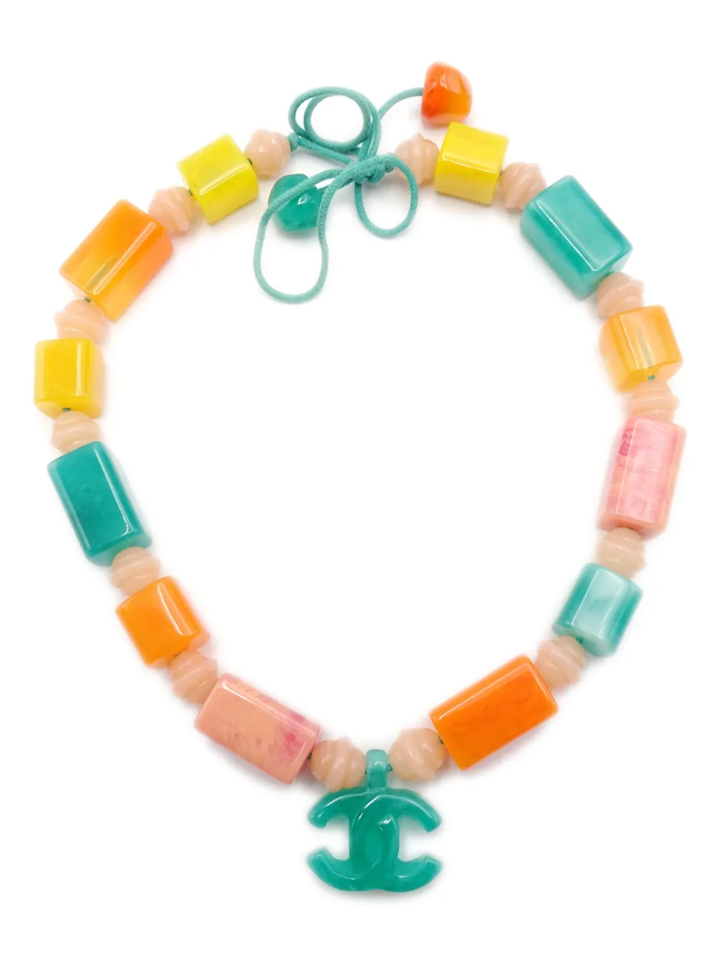 CHANEL Pre-Owned 2004 CC charm beaded necklace