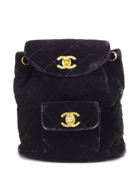 HOT SALE CHANEL 1990-2000s mini Duma velvet backpack Women