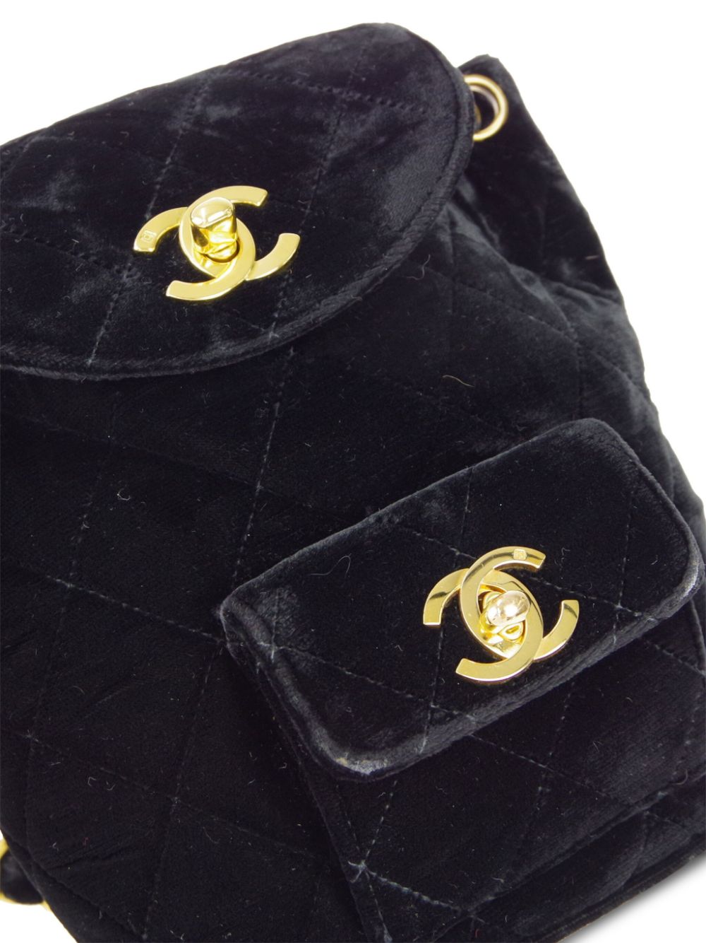 Cheap HOT SALE CHANEL 1990-2000s mini Duma velvet backpack Women