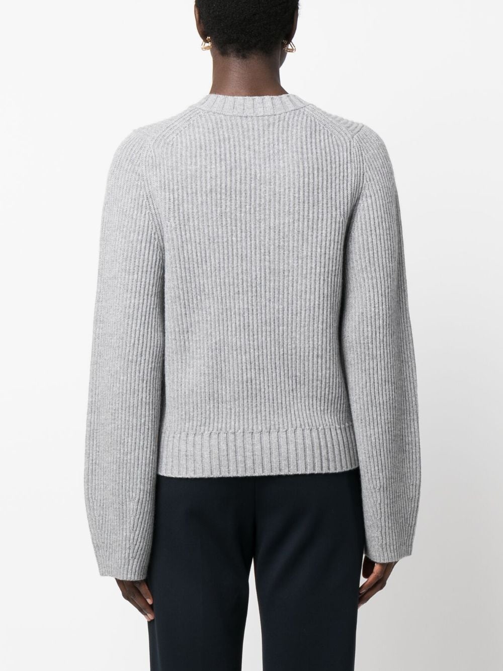 Shop Dorothee Schumacher Ribbed-knit Sweatshirt In Grey