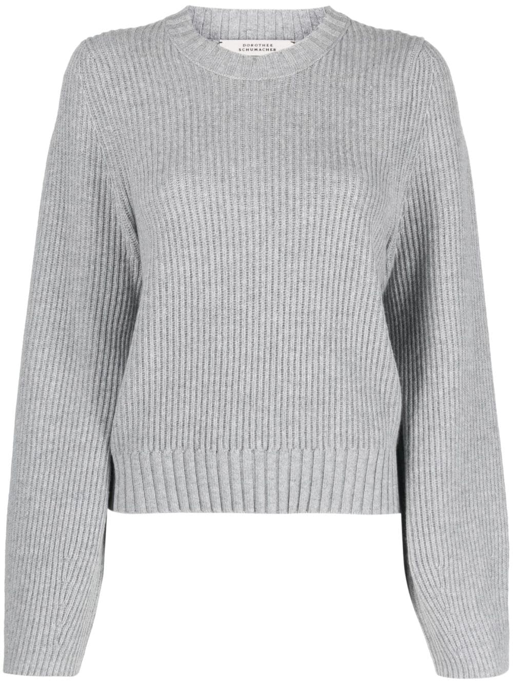 Shop Dorothee Schumacher Ribbed-knit Sweatshirt In Grey