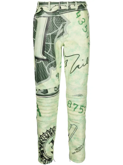 Moschino leather straight-leg trousers
