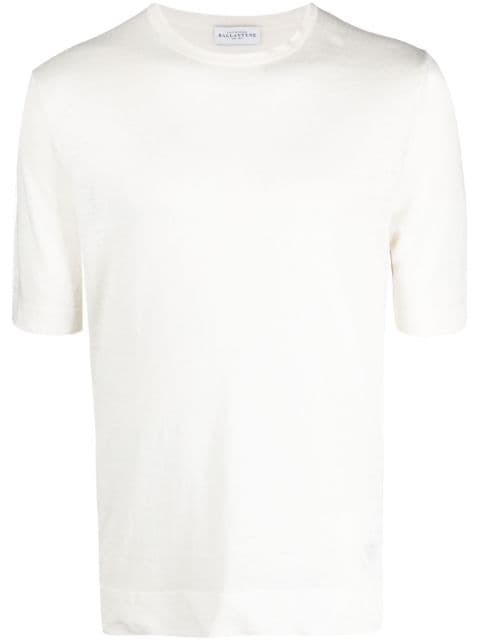 Ballantyne crew-neck short-sleeve linen T-shirt