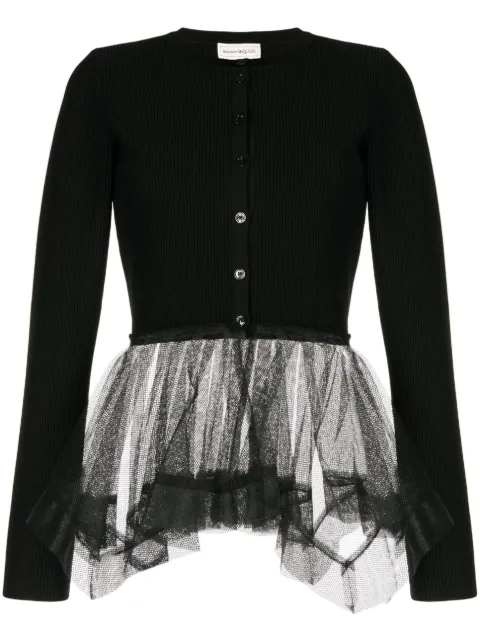 Alexander McQueen tulle-panels cardigan 