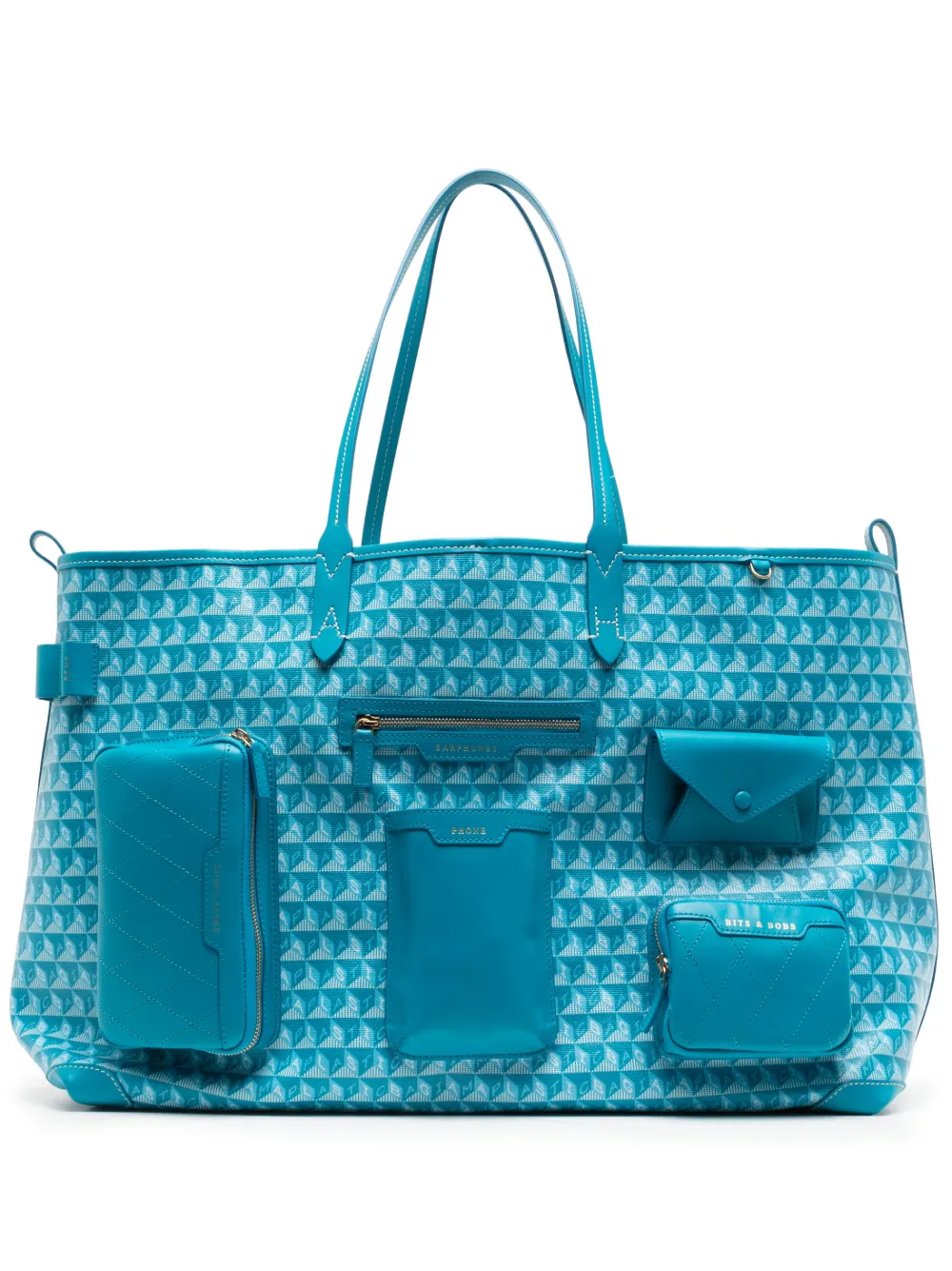 Anya Hindmarch monogram-patten multi-pocket tote bag