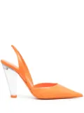 3juin pointed-toe leather pumps - Orange