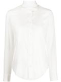 Mazzarelli semi-sheer stretch-silk shirt - White