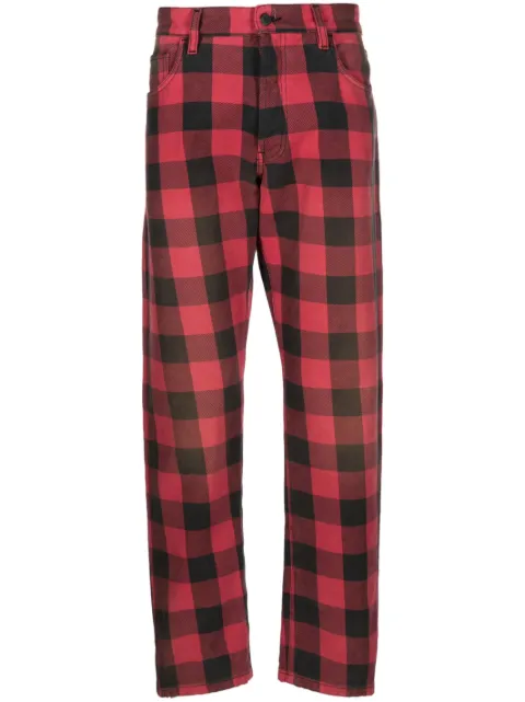 Moschino pantalones tapered con motivo de cuadros