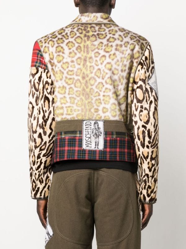 Moschino leopard-print Leather Biker Jacket - Farfetch