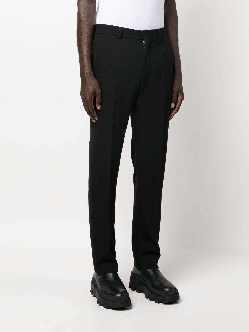Shop Moschino Waist-tabs Tailored Trousers In Black
