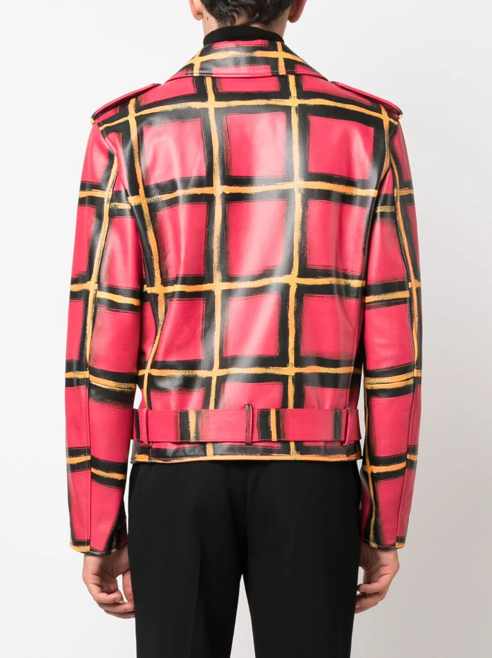 checkered leather jacket