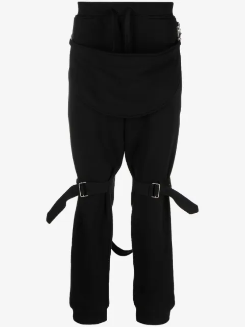 Moschino buckled layered straight trousers