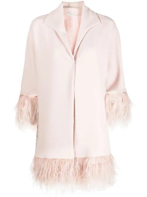 Fely Campo feather-detail silk jacket
