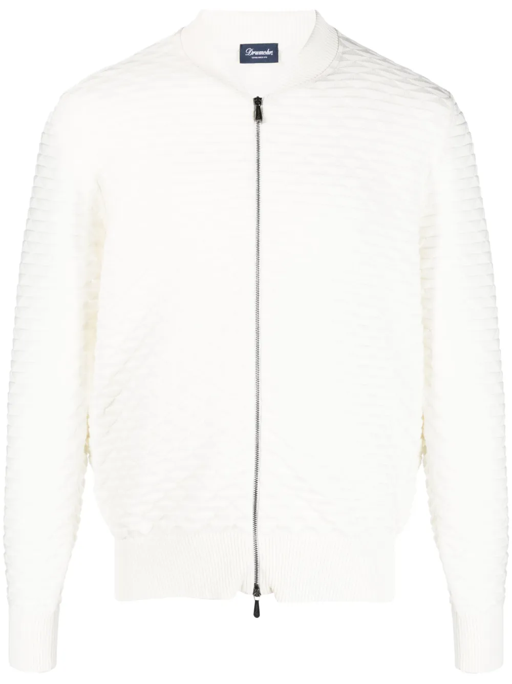 Drumohr diamond-pattern cotton cardigan - Neutrals