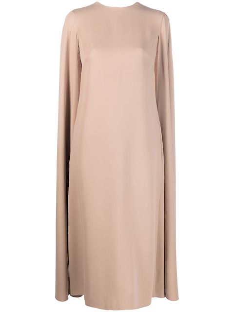 Valentino cape-effect silk dress