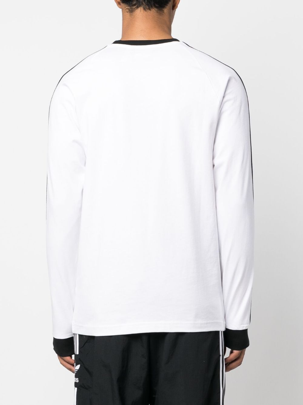 Shop Adidas Originals Long-sleeve Cotton T-shirt In White