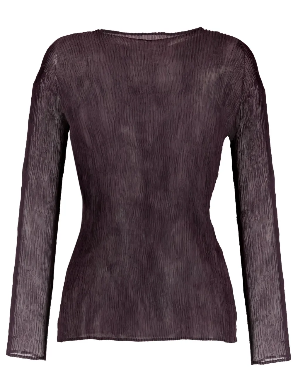 Issey Miyake semi-sheer long-sleeve top - Purple